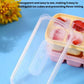 Clear lid TPE ice cube mold showing fruit ice cubes; easy to see