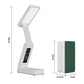 Rechargeable folding desk lamp with digital clock display and adjustable light