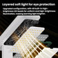 White folding desk lamp with bright LED panel under translucent lamp head