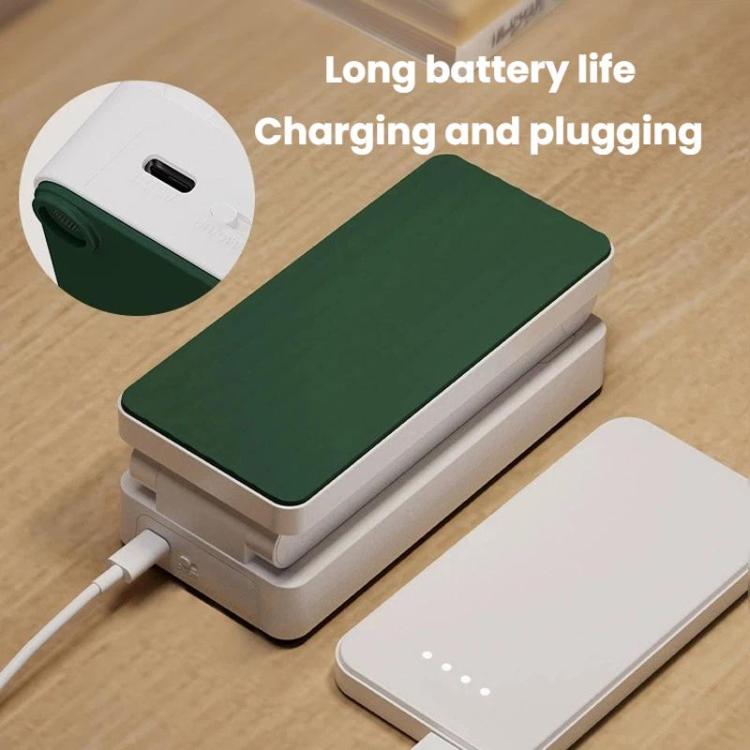 White rechargeable desk lamp base with charging port and battery cover