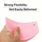 Flexible plastic dough scraper with pink curved blade