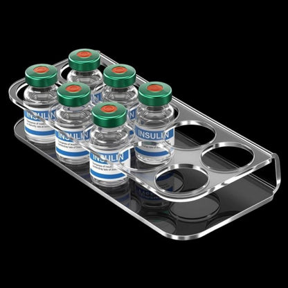 10-hole transparent acrylic insulin bottle organizer tray with 10 bottles