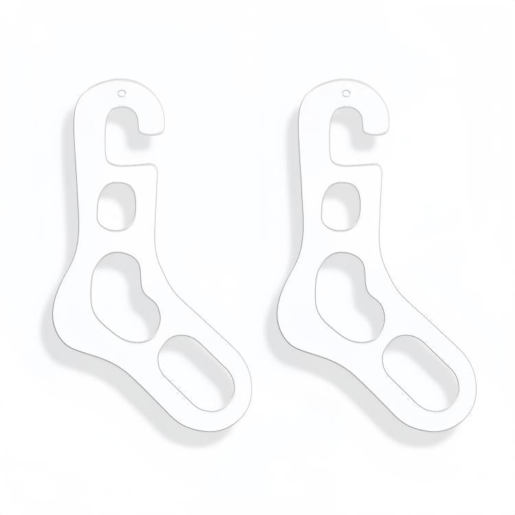Set of two acrylic sock storage rack holders with three U-shaped slots each