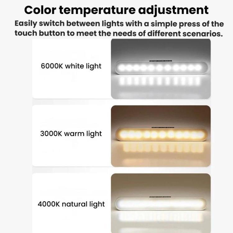 White under-cabinet LED lamp with adjustable color temperature light bars