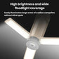 Beige and black foldable LED camping light with four illuminated arms