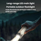 Beige and black portable LED camping light with long-bar light head