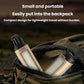 Compact portable LED camping light, beige body with black handle and hook