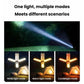 Foldable LED camping light with multiple color modes, beige and black body
