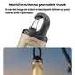 Portable camping hook light with black handle and beige lantern body