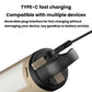Beige and black LED camping light with Type-C charging port connection