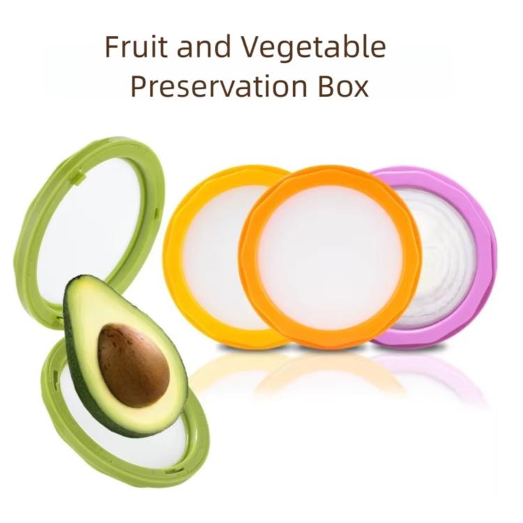 4-piece LsCook fruit and vegetable preservation box set with see-through lids in green, orange, purple