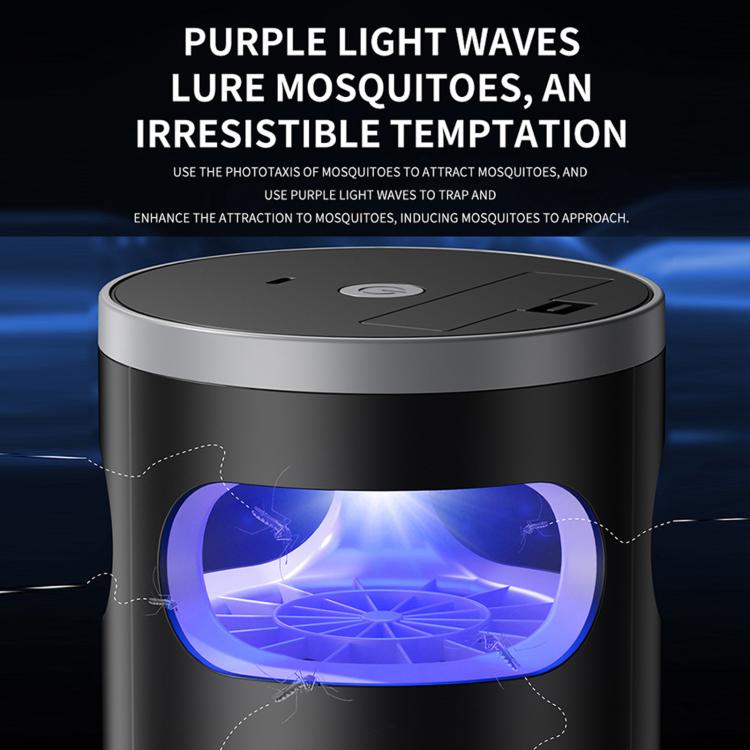 Top view of mosquito killer unit with purple light window on dark body