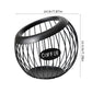 Black spherical coffee capsule storage rack with oval handle and “COFFEE” tag