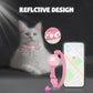 Pink reflective cat tracker collar with bell and face-shaped tracker module