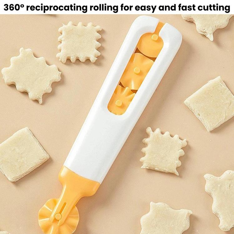 LsCook 4-in-1 roller cutter with four patterned wheels for decorating dough
