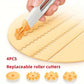 LsCook replaceable roller cutter with patterned wheel, used for cutting dough strips