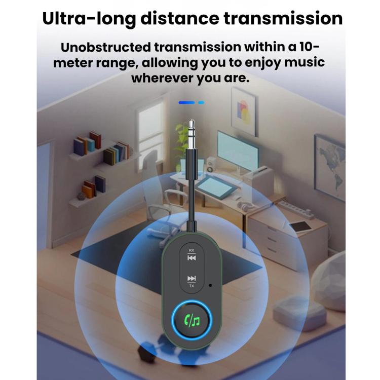 Bluetooth audio adapter with long-distance transmission indicator LED