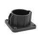 Black five-hole EV charger holder base with round opening for charging plug
