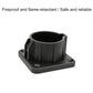 Black EV charger holder base with circular opening and mounting screw holes