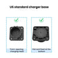 Black EV charger base with front opening and flat fixed bottom design
