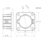 EV charger holder bracket dimension drawing with circular opening and mounting holes
