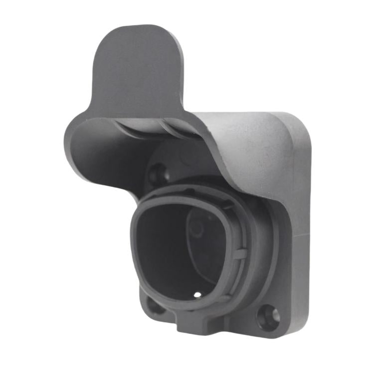 Tesla NACS EV charging cable socket holder, black port with protective hinged cover