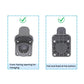 EV charging cable socket holder with open protective cover and front port opening