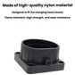 Type 2 EV charging head holder bracket, black mounting base with circular opening