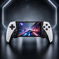 Handheld game console displaying gameplay on a bright HD touchscreen