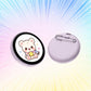 1.85-inch HD touchscreen Bluetooth anime badge display with bear graphic on light purple body