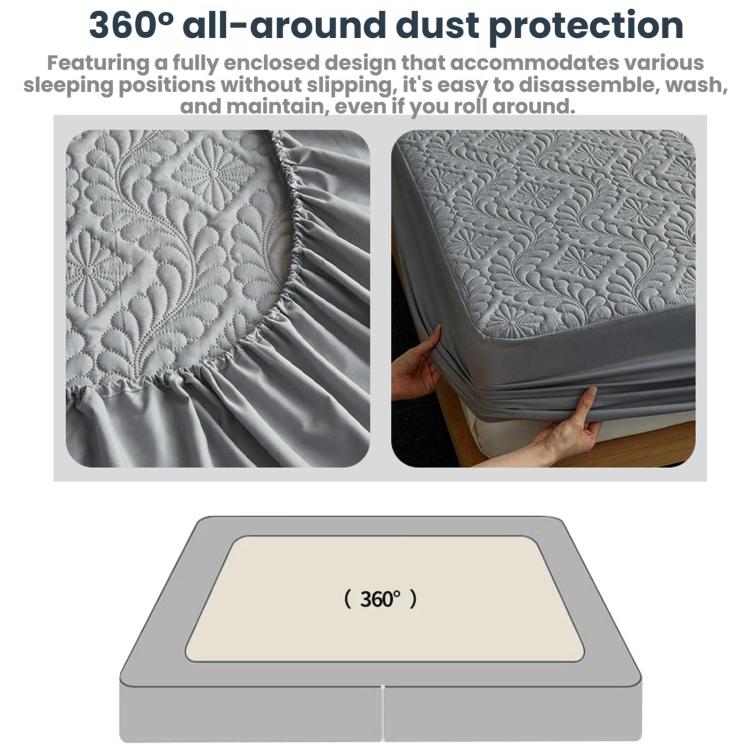 Waterproof fitted crib sheet with 360 all-around dust protection and fitted side coverage.