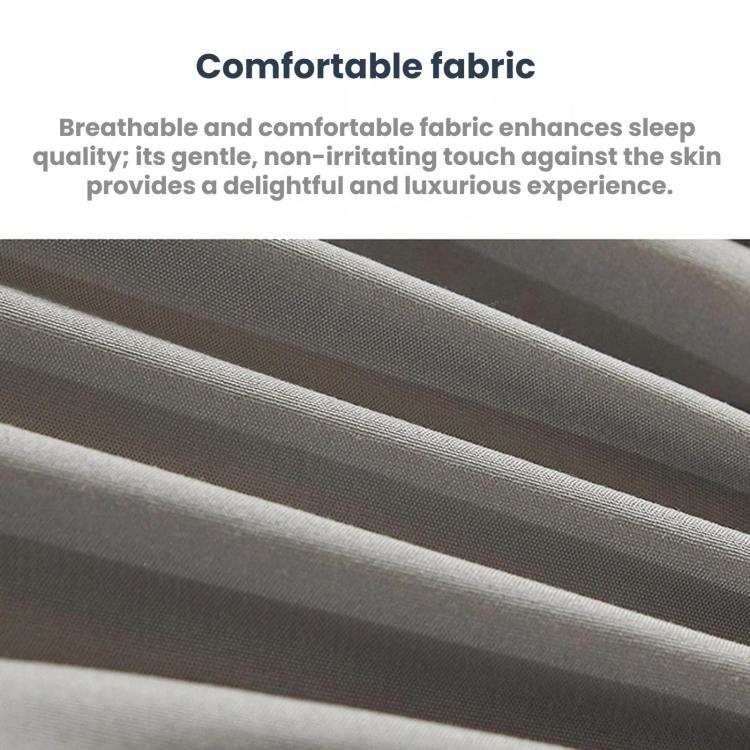 Close-up of breathable textured fabric edge for a waterproof fitted crib sheet.