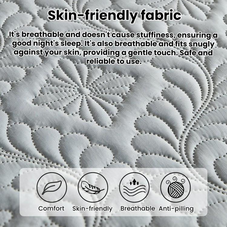 Thick waterproof fitted baby sheet with embossed dots, gray