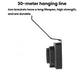 Cable holder bracket with long hanging line for EV charging cable, black