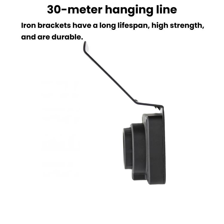 Cable holder bracket with long hanging line for EV charging cable, black