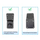 EV charging cable holder bracket showing front connector opening and flat back, black