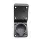 J1772 EV charging cable holder with circular port opening and four mounting holes.