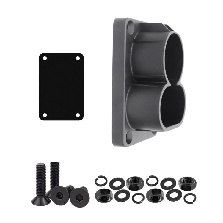 CCS1 DC EV charging connector mount bracket with hardware kit and square base