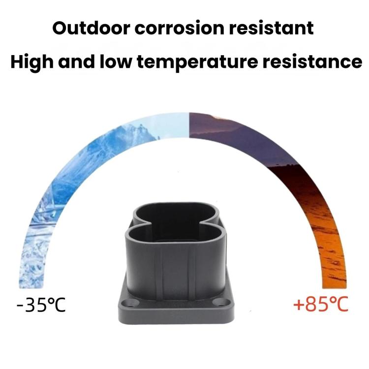 Gray outdoor charging connector bracket with central socket opening