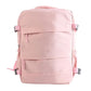 Pink outdoor travel backpack with front flap and adjustable shoulder straps