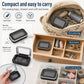 Magnetic needle storage box with clear lid, compact carry size with lid and base