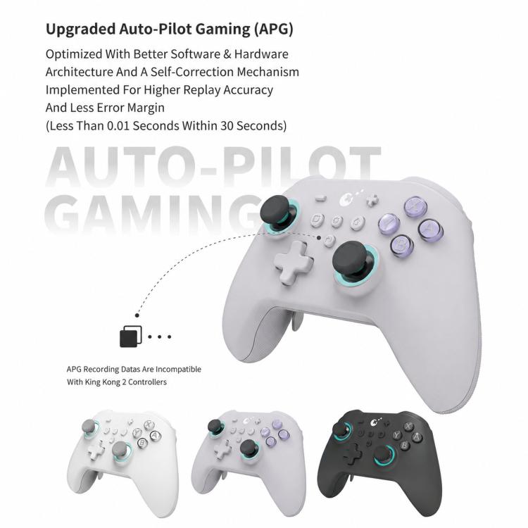 White game controller angled view with hall-effect style joystick caps and triggers