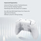 White game controller with ergonomic grips and Hall effect thumbsticks and triggers