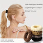 Thick knit hair tie scrunchies and ponytail headband in brown and cream tones