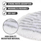 Steam mop pad with white microfiber and gray horizontal stripes