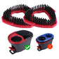 Triangular mop replacement brush head set with black bristles and red bases