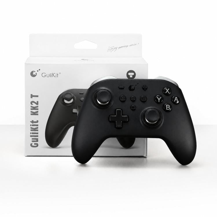 GuliKit Switch controller front view with ABXY buttons and plus D-pad, in box