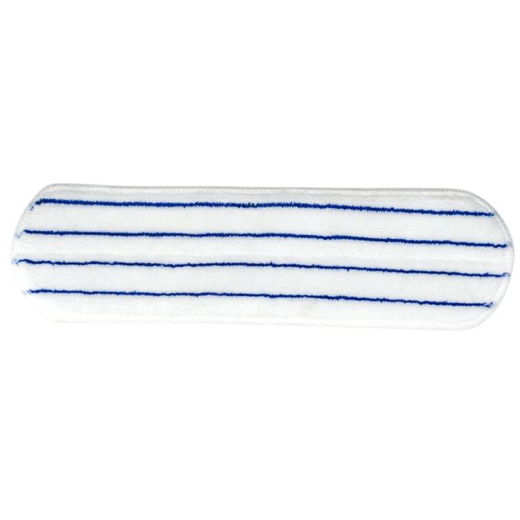 Blue stripe microfiber mop refill pad with multiple thin navy lines