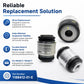 Rear steering knuckle bushing pair: silver metal with stacked black rubber components