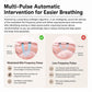 Anti-snoring pulse therapy infographic with modulated mid-frequency pulses graphic